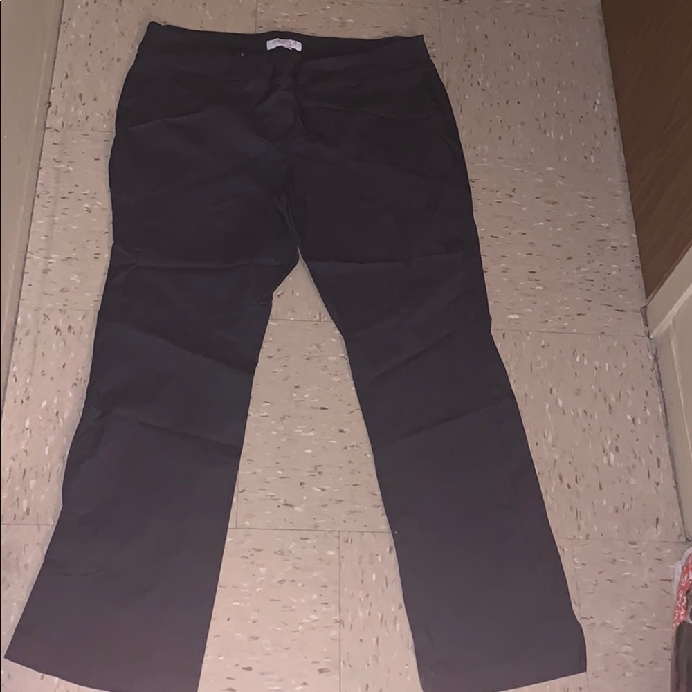 Plus size dark grey stretch slacks
